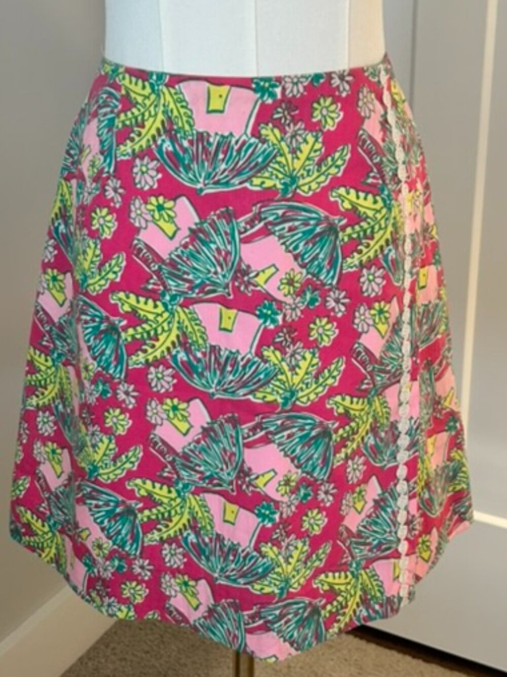 Vintage Lilly Pullitzer Tiki Hut Mini Skirt